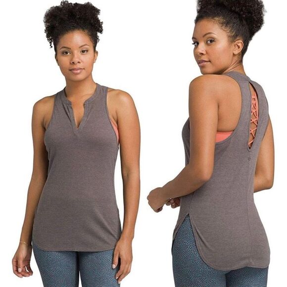 Prana Corazon Tank Top Lightweight Soft Performance Gray Women Medium - Picture 1 of 6